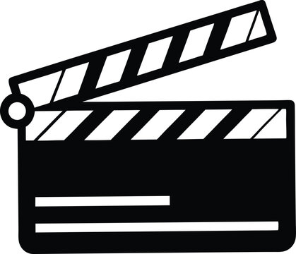 recommend clip art: Movie clapperboard silhouette,Movie clapperboard  flat vector icon