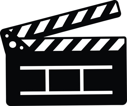 recommend clip art: Movie clapperboard silhouette,Movie clapperboard  flat vector icon