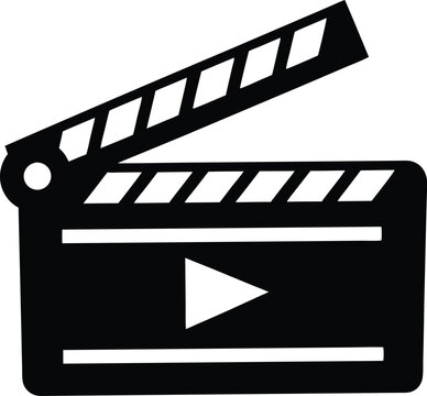 recommend clip art: Movie clapperboard silhouette,Movie clapperboard  flat vector icon