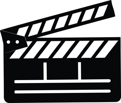 recommend clip art: Movie clapperboard silhouette,Movie clapperboard  flat vector icon