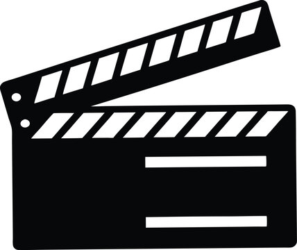 recommend clip art: Movie clapperboard silhouette,Movie clapperboard  flat vector icon