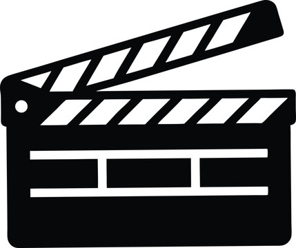 recommend clip art: Movie clapperboard silhouette,Movie clapperboard  flat vector icon