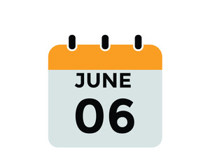 June 6 - Daily Calendar Icon with day of month
