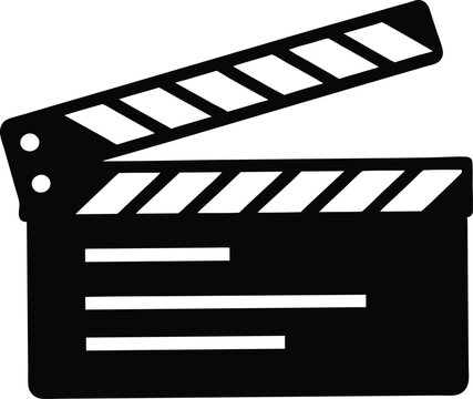 recommend clip art: Movie clapperboard silhouette,Movie clapperboard  flat vector icon