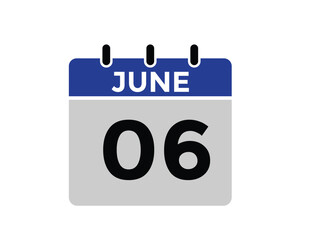 June 6 - Daily Calendar Icon with day of month
