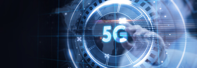 The concept of 5G network, high-speed mobile Internet, new generation networks. Business, modern technology, internet and networking concept.