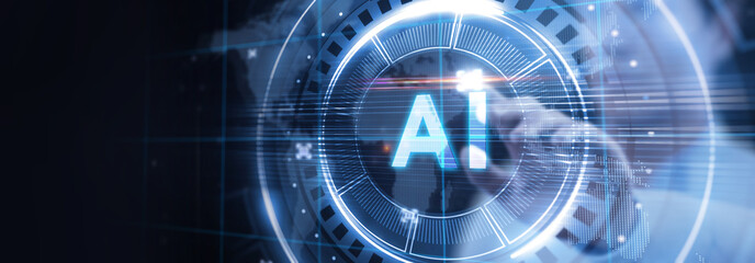AI Learning and Artificial Intelligence Concept. Business, modern technology, internet and networking concept.