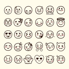 Doodle Emoji Pack Outline Style