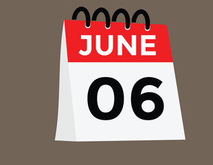 June 6 - Daily Calendar Icon with day of month
