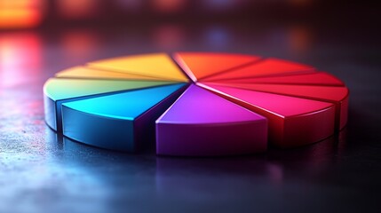 Fototapeta premium a pie chart with vibrant colorful segments