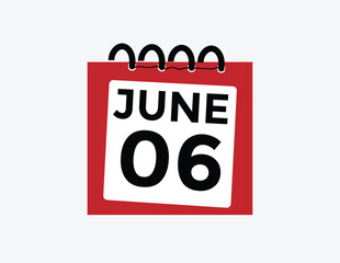 June 6 - Daily Calendar Icon with day of month
