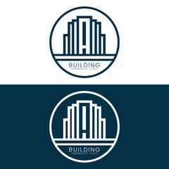 Modern Minimalist Building Real estate logo
