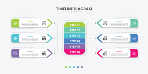 Infographic label design with circle infographic template design and 6 options or steps. Can be used for process diagram, presentations, workflow layout, banner, flow chart, info graph.