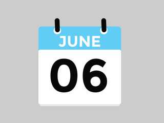 June 6 - Daily Calendar Icon with day of month
