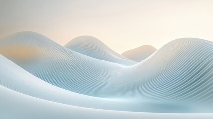 abstract background with wavy lines in white and light blue tones