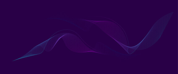 Vector modern purple blue gradient flowing wave lines. Abstract colorful flowing wave curved lines.  Shiny moving lines design element.