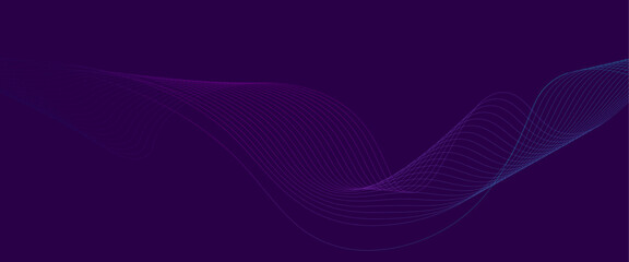 Vector futuristic abstract background with glowing wave. Social network communication, technology curve line background. Shiny moving lines design element.