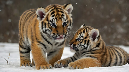 Fototapeta premium The tigers playing