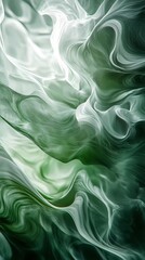 Obraz premium Digital technology green and white flowing lines poster background