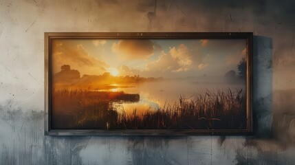 Landscape photo frame for large-format prints. 