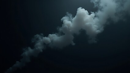 Dark Background with Gray Smoke Cloud Design