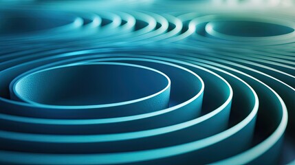 Fototapeta premium Symmetry gradient idea. Abstract circles in a vivid blue gradient, perfect for modern design projects and backgrounds.