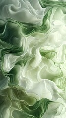 Obraz premium Digital technology green and white flowing lines poster background