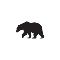 Majestic Walking Bear Silhouette - Powerful Wild Animal Icon. bear silhouette vector