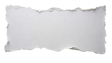 White Torn Paper Texture Isolated on Transparent Background. Design Element for Creative Projects