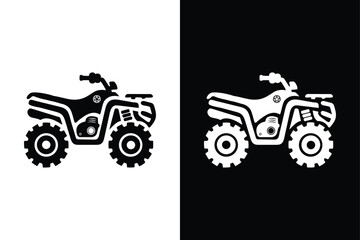 ATV Silhouette Vector Icon Perfect for Black and White Designs.