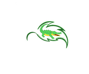 Fototapeta premium Illustration design of Green crocodile leaf