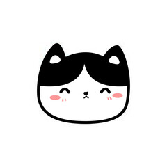 Cartoon shaped cute cat face character picture