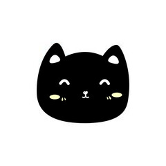 Cartoon shaped cute cat face character picture