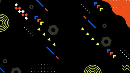 modern shapes and simple geometric patterns forming a clean abstract background seamless 4k video background motion pop art design