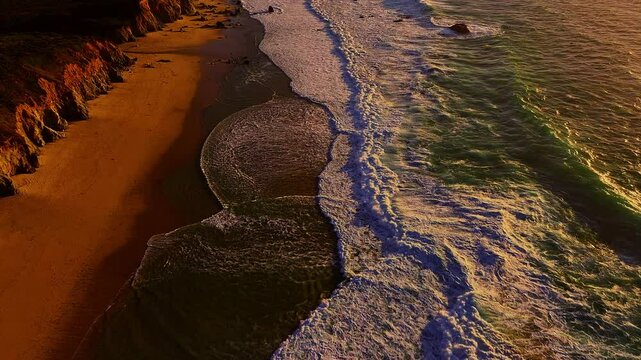 Big Sur Surf and Headlands late afternoon.  Gliding across the surf.