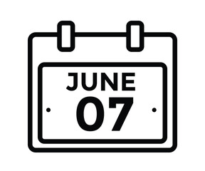 June 7 - Daily Calendar Icon with day of month
