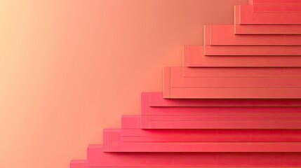 Symmetry gradient idea. Abstract layered design with a gradient of red hues creating depth and visual interest.