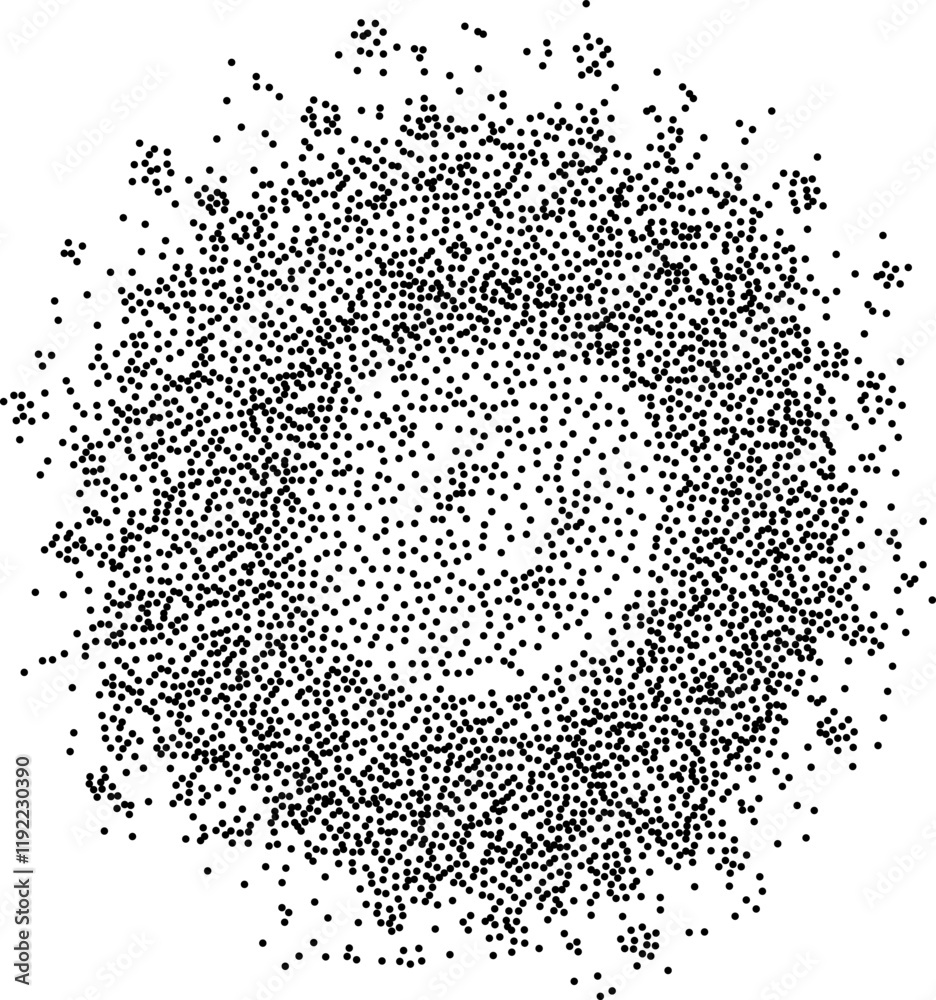 Wall mural abstract black stipple spray circle, dissolving points, dotted monochrome texture. ideal for graphic
