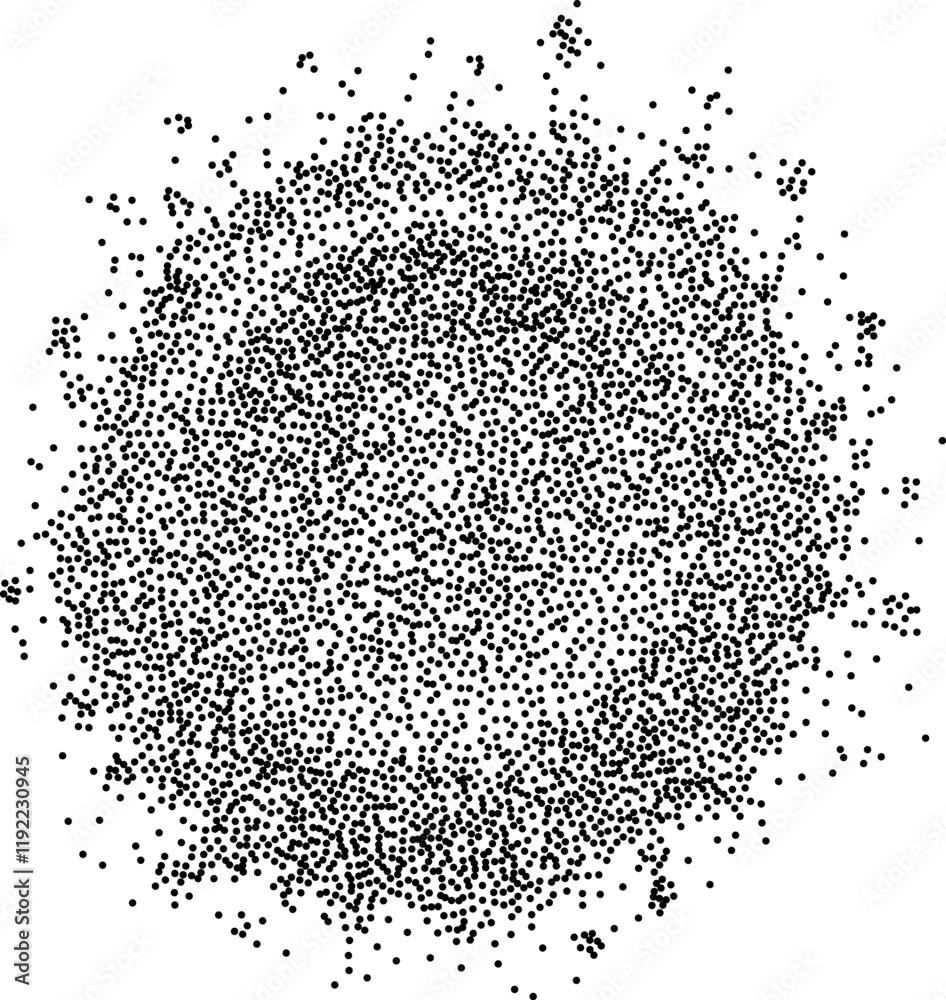Wall mural abstract black stipple spray circle, dissolving points, dotted monochrome texture. ideal for graphic