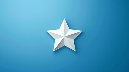 Obraz premium A single white star on a blue background.
