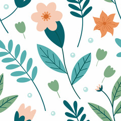 seamless background with leaves