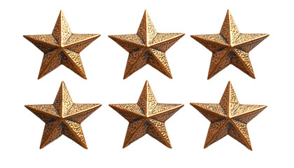 Obraz premium Six Bronze Stars: A Collection of Five Pointed Stars