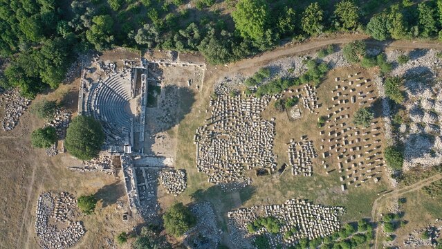 Teos ancient city,  sığacık aerial, Seferihisar