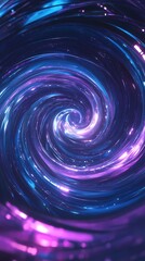 Digital technology purple blue swirl pattern poster background