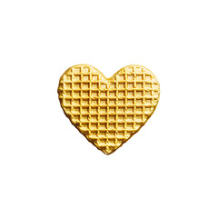 Golden Heart Shaped Waffle with Geometric Pattern