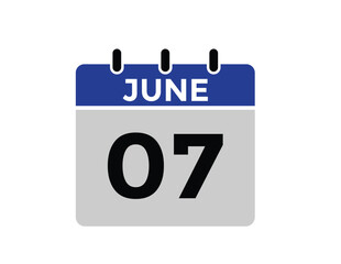 June 7 - Daily Calendar Icon with day of month