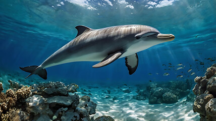 Fototapeta premium The whalw under of the water