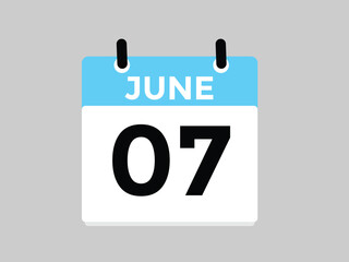 June 7 - Daily Calendar Icon with day of month