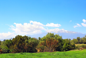 Beautiful landscape with mountains near to Mexico city. Idyllic mountain scenery, Mexico