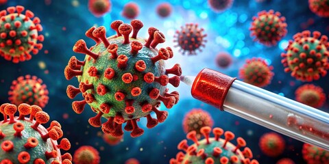 Avian flu research: H5N1 blood sample microscopy reveals virus, aiding diagnosis and AIV detection.